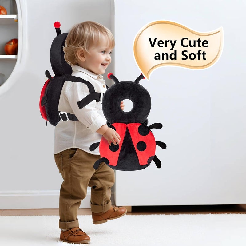 NICE CHOICE Baby Head Back Protector Backpack Toddler Safety Protector Cushion Pad Soft, Adjustable and Lightweight Design for Safe Walking and Crawling Toddlers Girls and Boys(Ladybug) - Image 5
